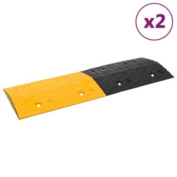 Gossi prag limitator de viteza galben si negru, 97x32,5x4 cm, cauciuc
