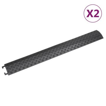 Gossi rampe de protectie pentru cablu, 2 buc., negru, 98,5 cm