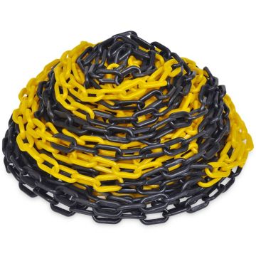Lant de avertizare, galben si negru, 30 m, plastic