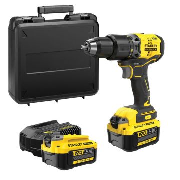 Masina de gaurit si insurubat cu percutie Stanley Fatmax V20 SFMCD715M2K, maxim 60 Nm, cu 2 acumulatori 18V / 4.0 Ah, incarcator, valiza transport