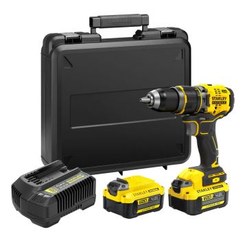 Masina de gaurit si insurubat cu percutie Stanley Fatmax V20 SFMCD721M2K, maxim 80 Nm, cu 2 acumulatori 18V / 4.0 Ah, incarcator, valiza transport