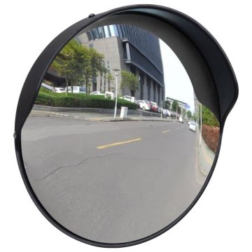 Oglinda de trafic convexa, negru, 30 cm, plastic pc, de exterior