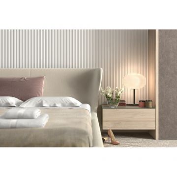 Panou decorativ riflat Mardom Decor Lamelli Stretto, alb