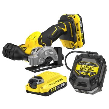 Polizor Stanley SFMCM300D2, cu 2 acumulatori Li-Ion 18 V/2 Ah, 76 mm