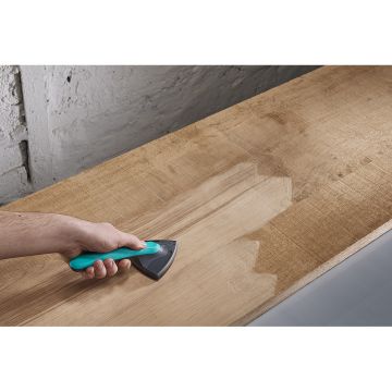 Slefuitor pentru colturi Wolfcraft 5884000, maner bicomponent, compatibil cu foi de slefuit Delta Easy-fix, prindere scai, 95 mm