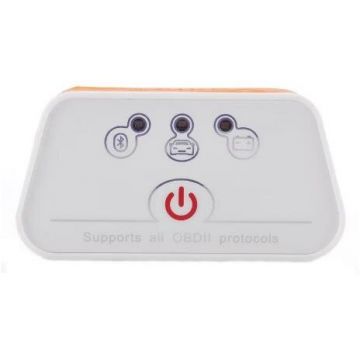 Interfata OBD II ICar2 pentru Diagnoza Auto Bluetooth 3.0 Android/PC 16 Pini Alb/Portocaliu