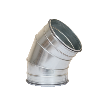 Piesa speciala, cot 45°,din segmente faltuite, diametru Ø125, cu garnitura