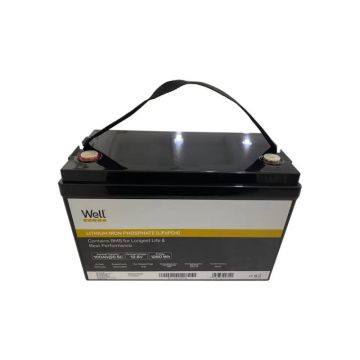 Acumulator litiu LiFePO4 Well 12.8V 100Ah, cu BMS, terminal M8, 334x175x218mm