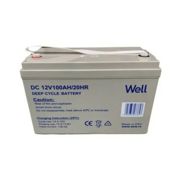 Acumulator plumb acid deep cycle Well 12V 100AH, terminal M8
