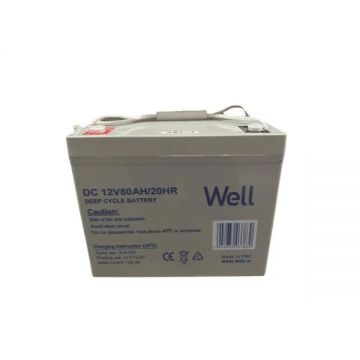Acumulator plumb acid deep cycle Well 12V 80AH, terminal M8