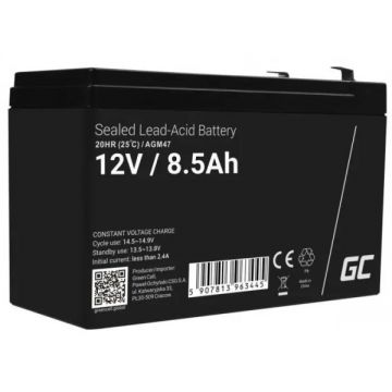 Acumulator plumb acid GreenCell 12V 8.5AH, terminal F2/T2, AGM47