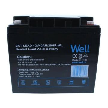 Acumulator plumb acid Well 12V 40AH, terminal M6