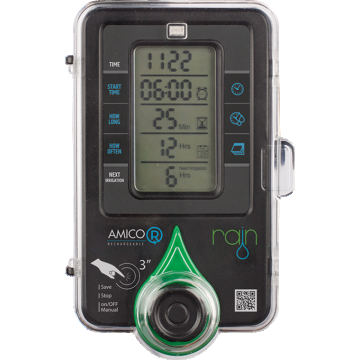 Programator automat pentru sisteme de irigare, 40 l/min, 2 zone, 1 program, AMICO R si R2 cu baterie LI-ion