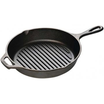 Tigaie grill adanca rotunda din fonta cu maner Lodge 26 cm L-8GP3