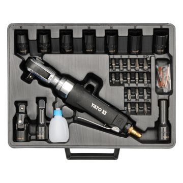 Antrenor pneumatic 1/2'' Yato cu accesorii – Set profesional 80Nm pentru mecanica si service auto