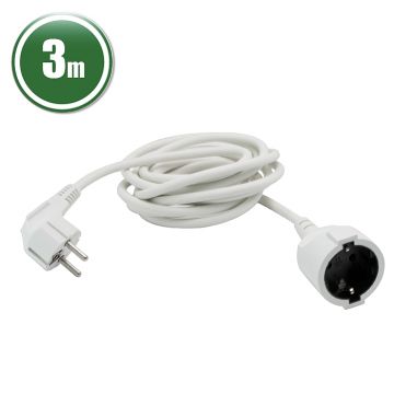 Cablu prelungitor de retea tip oscilant – 3 m, 3 x 1,5 mm², alb