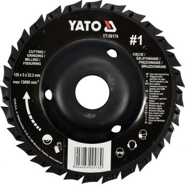 Disc circular raspel depresat 125x22.2 mm, Nr. 2, pentru metal si lemn