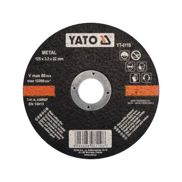 Disc taiere metal 125 x 3.2 x 22 mm, rezistent, pentru lucrari grele