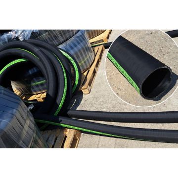 Furtun absorbtie/refulare apa fierbinte, apa murdara, cauciuc EPDM, FLEXATI, 2 1/2 Toli, (63mm), presiune lucru 10 bari, -40°C / +125°C, cu spirala din otel galvanizat