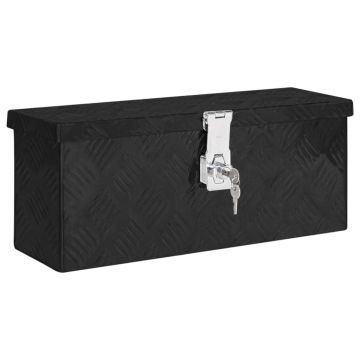Gossi cutie de depozitare, negru, 50x15x20,5 cm, aluminiu