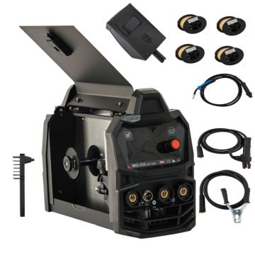 Invertor Aparat de sudura MIG MMA DDT PROFESIONAL cu Electrozi si Sarma, 220 V, 350A + 4 Role Sarma 0.8-1.0 mm DDT