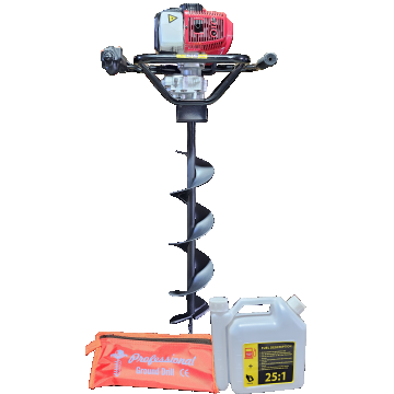 Motoburghiu Profesional ZEP 52CC, 4.7 CP, 2 timpi, 3500W, burghiu 150 mm inclus,