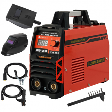 Pachet promo Aparat de Sudura tip Invertor, Dawer, MMA 350 , 350 A, accesorii incluse + Masca Sudura Automata cu Reglaj si Cristale