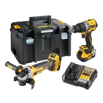 Set 2 masini DeWalt DCK2026P2T, cu 2 acumulatori XR 18V / 5.0Ah si incarcator in cutie TSTAK VI