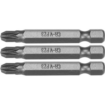 Set 3 biti Sthor 1/4'' PZ3 x 50 mm, pentru surubelnita si autofiletanta