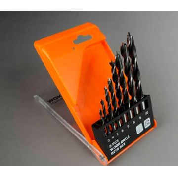 Set 8 burghie pentru lemn, 3–10 mm, diferite dimensiuni, pentru bormasina
