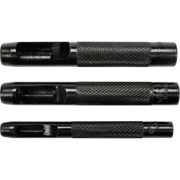 Set preducele 3 buc, 6-8-10mm – pentru gauri precise in piele, cauciuc si textile