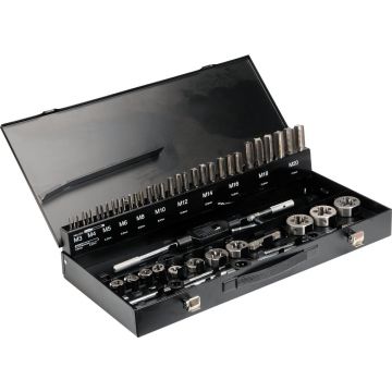 Set tarozi si filiere M3-M20, 56 piese, YATO YT-2979, profesional