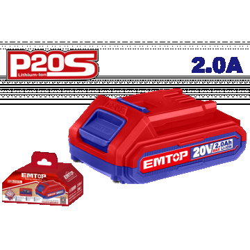 1 x Acumulator 2.0Ah litiu-ion, P20S - EBPK2001, EMTOP