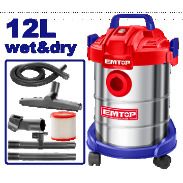 Aspirator electric 12L, curatare umeda si uscata, filtru HEPA - EVCR0801, EMTOP