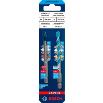 Bosch Expert HEX-9 HardCeramic + HEX-9 MultiConstruction drill bit set, ? 6mm (2-piece) Bosch Expert HEX-9 HardCeramic + HEX-9 MultiConstruction drill bit set, ? 6mm (2-piece)