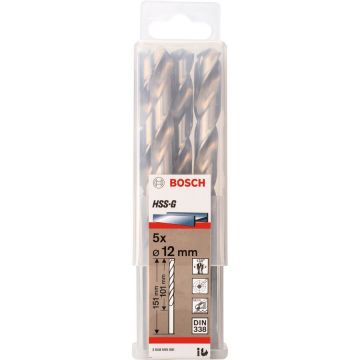 Bosch metal drill HSS-G, 12mm (5 pieces, working length 101mm) Bosch metal drill HSS-G, 12mm (5 pieces, working length 101mm)
