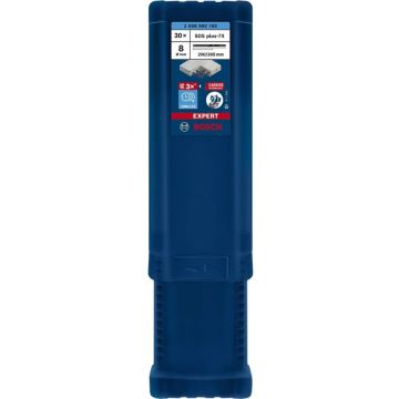 Bosch Professional Expert hammer drill bit SDS-plus-7X, O 8 mm, 30 pieces, working length 200 mm Bosch Professional Expert hammer drill bit SDS-plus-7X, O 8 mm, 30 pieces, working length 200 mm