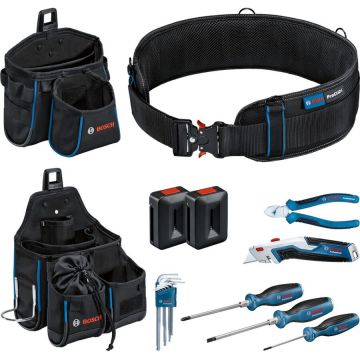 Bosch tool belt and hand tool set Professional (black, ProClick system, including 14-piece tool set) Bosch tool belt and hand tool set Professional (black, ProClick system, including 14-piece tool set)