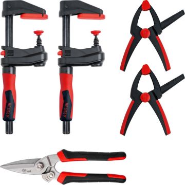 clamp set DIY-SET1-A (5-piece, 4 clamps + tin snips) clamp set DIY-SET1-A (5-piece, 4 clamps + tin snips)