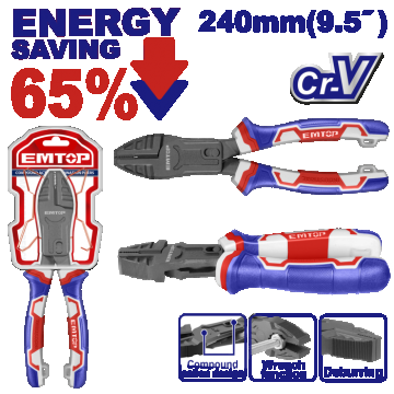 Cleste combinat cu actiune compusa 240mm (9.5  ), 65% economie de energie - EPLRCC0951, EMTOP
