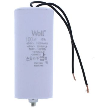 Condensator Pornire Motor 400V 100UF White Condensator Pornire Motor 400V 100UF White
