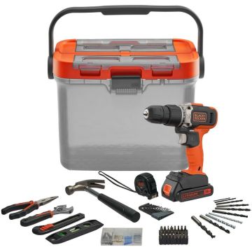cordless impact drill BCKSB02, 18Volt (orange/black, Li-ion battery 1.5Ah, storage box, 62-piece accessory set) cordless impact drill BCKSB02, 18Volt (orange/black, Li-ion battery 1.5Ah, storage box, 62-piece accessory set)