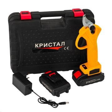 Foarfeca electrica pentru vita de vie, crengi DDT-CRISTAL, cu 2 Acumulatori 21 V, 2000 mAh Foarfeca electrica pentru vita de vie, crengi DDT-CRISTAL, cu 2 Acumulatori 21 V, 2000 mAh