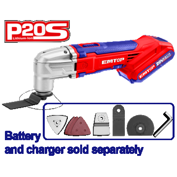 Instrument multifunctional fara acumulator si incarcator, 6 viteze, 8 accesorii - ELMF2022, EMTOP