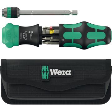 Kraftform Kompakt 26 RA-R with pouch, bit set black/green, 6-piece, 1/4, with ratchet function and Rapidaptor quick-change chuck Kraftform Kompakt 26 RA-R with pouch, bit set black/green, 6-piece, 1/4, with ratchet function and Rapidaptor quick-change chuck