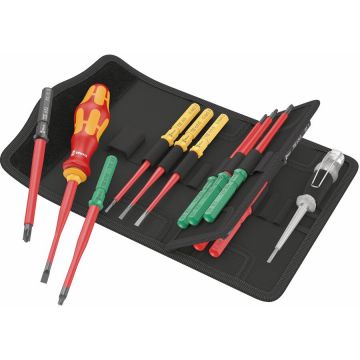 Kraftform Kompakt VDE 16 extra slim 1 Tool Finder, 16-piece, screwdriver red/yellow, including plug-in handle, phase tester, VDE interchangeable blades Kraftform Kompakt VDE 16 extra slim 1 Tool Finder, 16-piece, screwdriver red/yellow, including plug-in handle, phase tester, VDE interchangeable blades