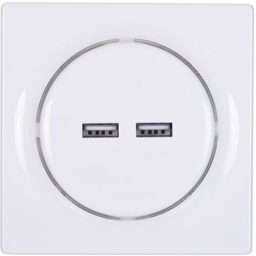 Priza Walli N 2x USB Alb