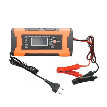 Redresor, incarcator digital baterie 12V 10A/24V 5A plumb acid, functie inteligenta reparare impuls, DISPL18