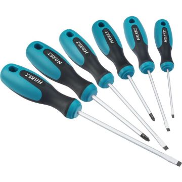 screwdriver set 810/6PZ, 6-piece blue/black, non-slip  3-component handle screwdriver set 810/6PZ, 6-piece blue/black, non-slip  3-component handle