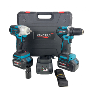 Set Masina De Gaurit si Infiletat Si Masina De Insurubat cu Impact DDT-KRISTAL 2 Acumulatori 36V 4Ah, Brushless, Motor fara perii